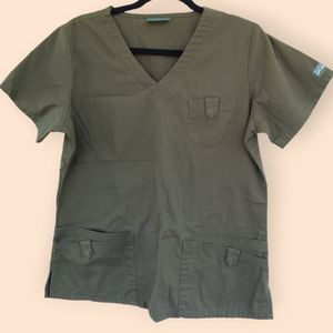 Butter Soft Medium Sage Green Scrub Top